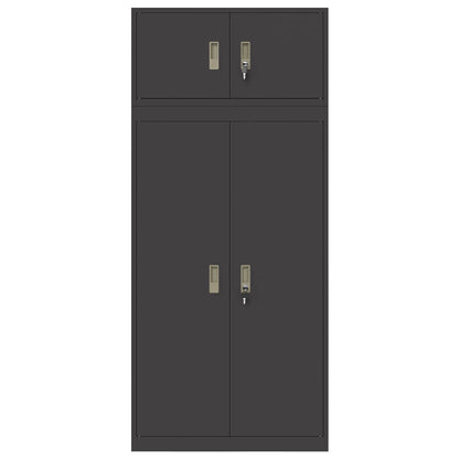 vidaXL Storage Cabinet 2 pcs Black 80 x 40 x 180 cm Steel Lockable