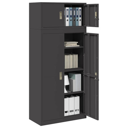 vidaXL Storage Cabinet 2 pcs Black 80 x 40 x 180 cm Steel Lockable