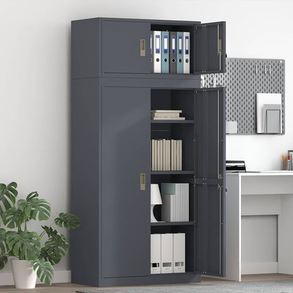 vidaXL Storage Cabinet 2 pcs Anthracite 80 x 40 x 180 cm Steel