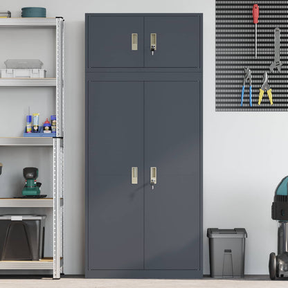 vidaXL Storage Cabinet 2 pcs Anthracite 80 x 40 x 180 cm Steel