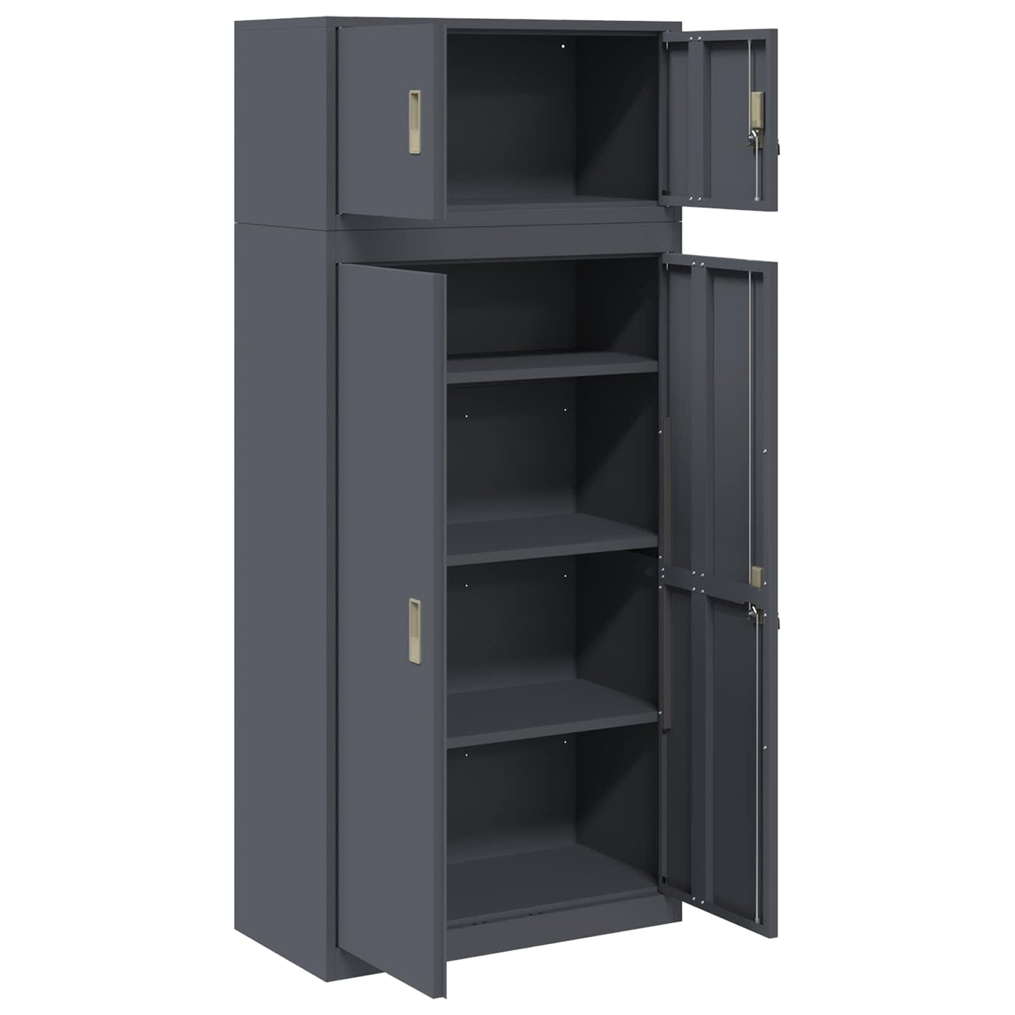vidaXL Storage Cabinet 2 pcs Anthracite 80 x 40 x 180 cm Steel