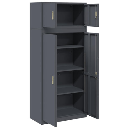vidaXL Storage Cabinet 2 pcs Anthracite 80 x 40 x 180 cm Steel