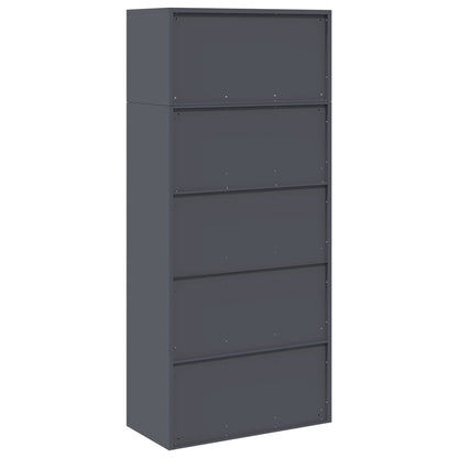 vidaXL Storage Cabinet 2 pcs Anthracite 80 x 40 x 180 cm Steel