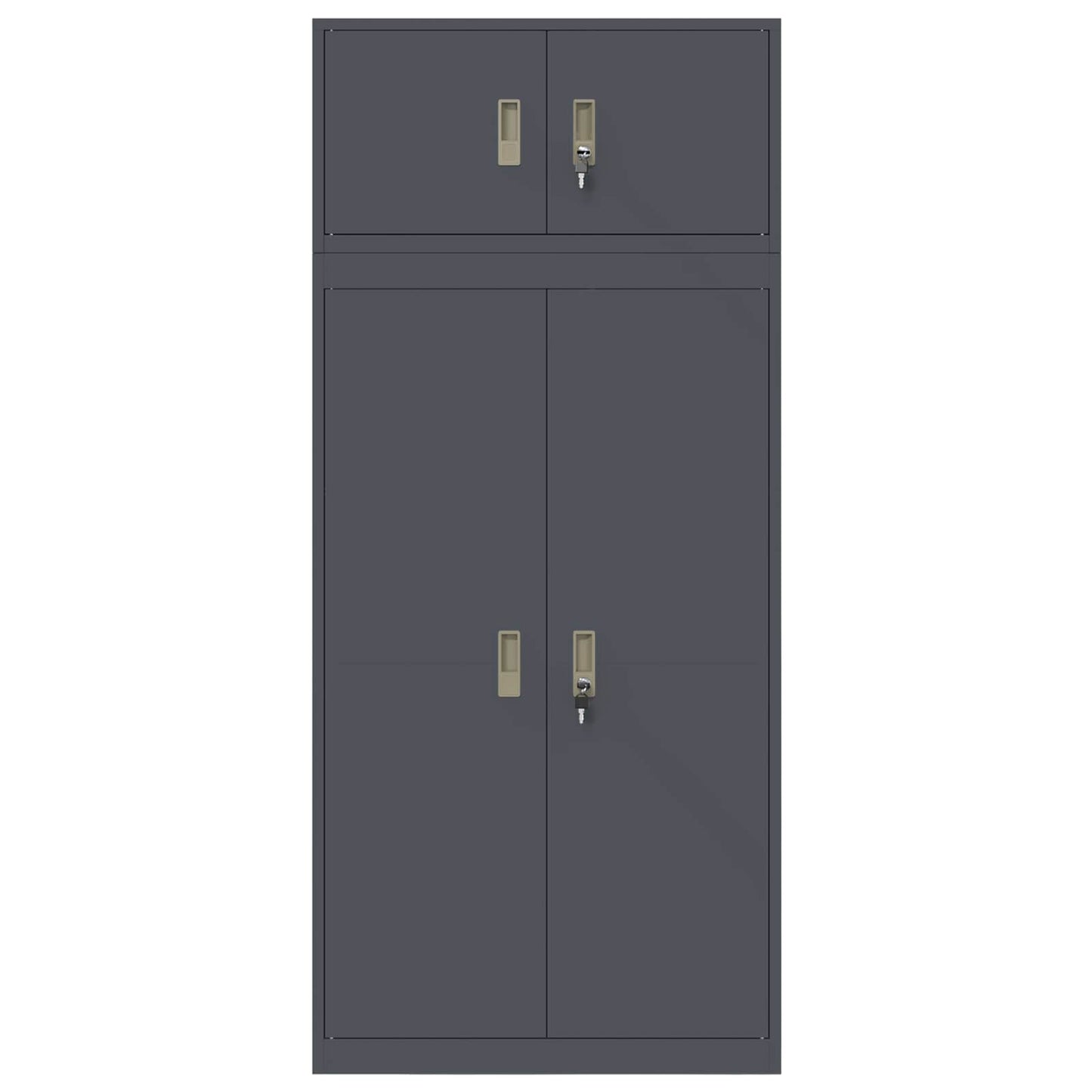 vidaXL Storage Cabinet 2 pcs Anthracite 80 x 40 x 180 cm Steel