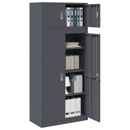 vidaXL Storage Cabinet 2 pcs Anthracite 80 x 40 x 180 cm Steel