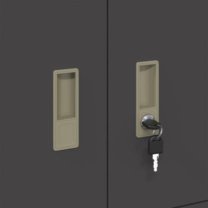 vidaXL Storage Cabinet 2 pcs Black 80 x 40 x 220 cm Steel Lockable