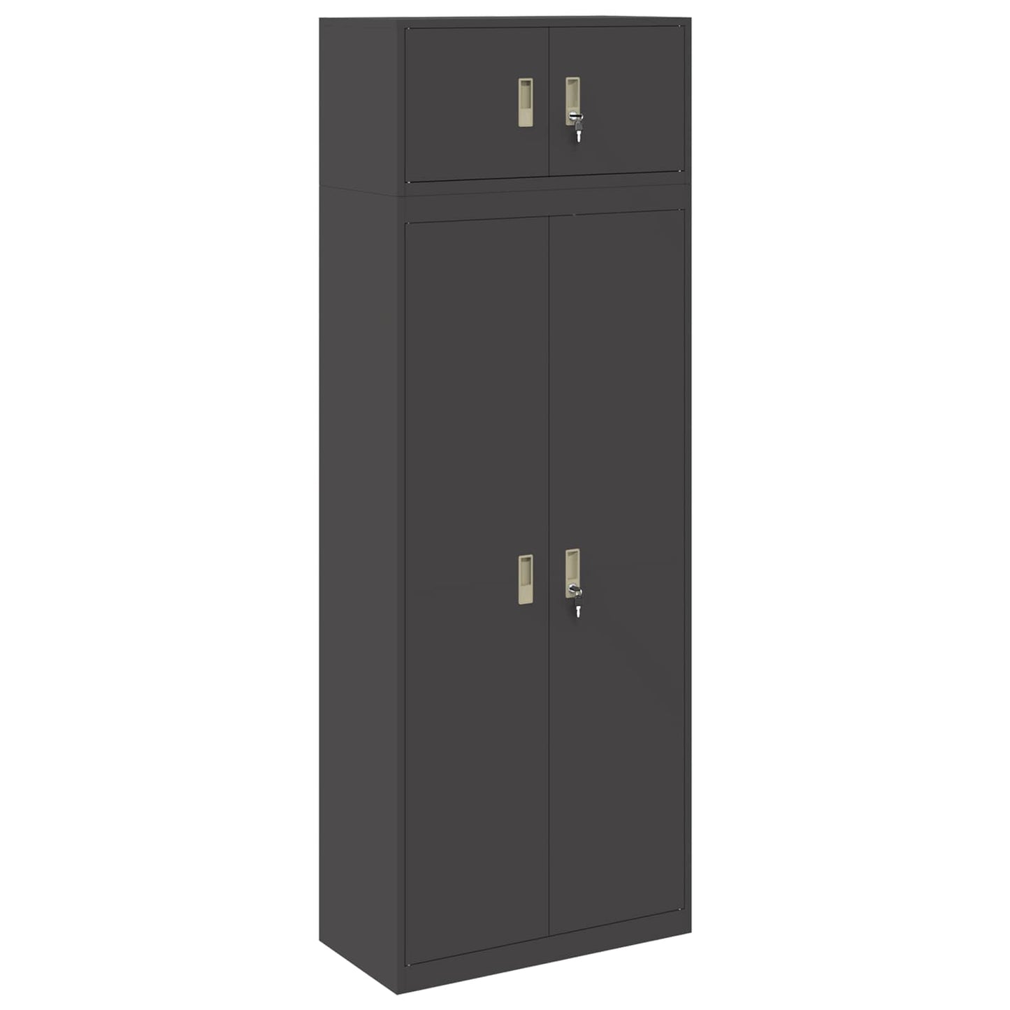 vidaXL Storage Cabinet 2 pcs Black 80 x 40 x 220 cm Steel Lockable
