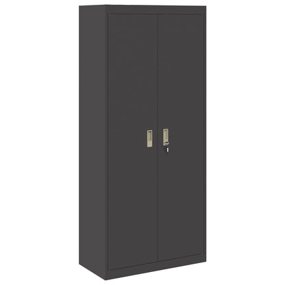 vidaXL Storage Cabinet 2 pcs Black 80 x 40 x 220 cm Steel Lockable
