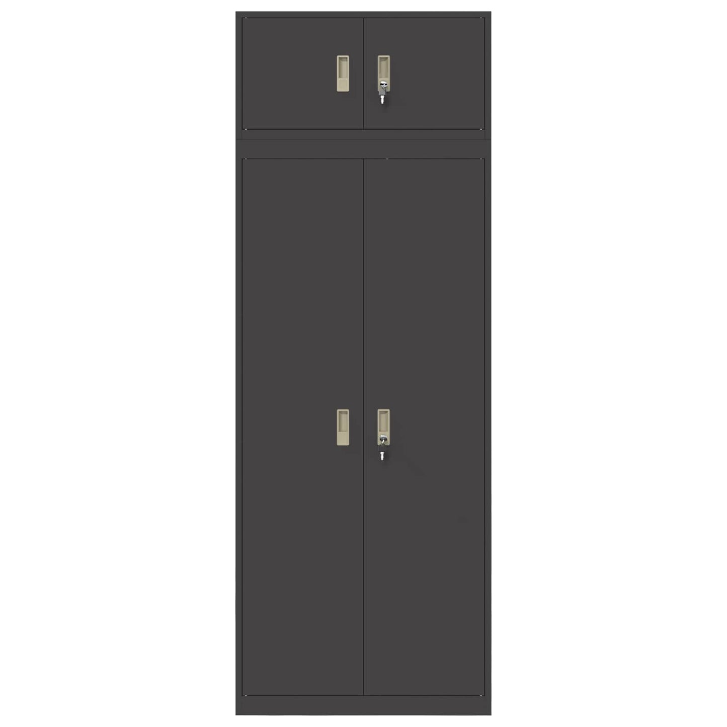vidaXL Storage Cabinet 2 pcs Black 80 x 40 x 220 cm Steel Lockable