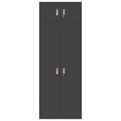 vidaXL Storage Cabinet 2 pcs Black 80 x 40 x 220 cm Steel Lockable