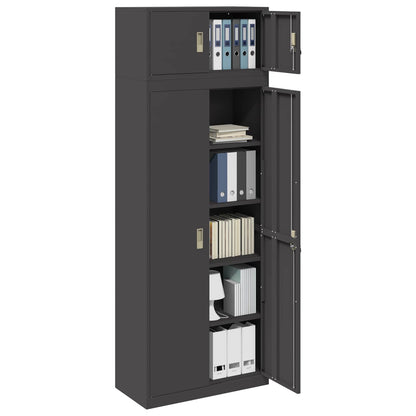 vidaXL Storage Cabinet 2 pcs Black 80 x 40 x 220 cm Steel Lockable