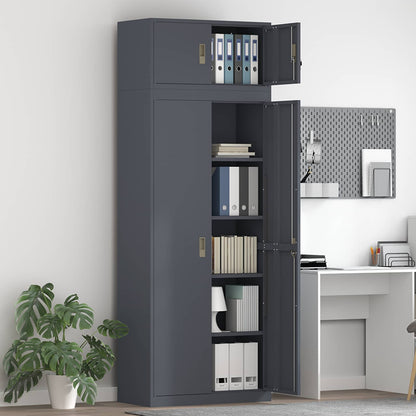 vidaXL Storage Cabinet 2 pcs Anthracite 80 x 40 x 220 cm Steel