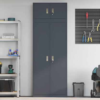 vidaXL Storage Cabinet 2 pcs Anthracite 80 x 40 x 220 cm Steel