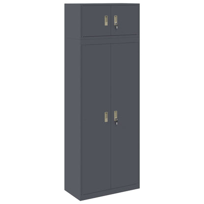vidaXL Storage Cabinet 2 pcs Anthracite 80 x 40 x 220 cm Steel