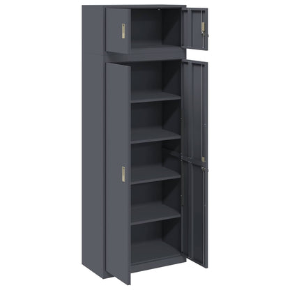 vidaXL Storage Cabinet 2 pcs Anthracite 80 x 40 x 220 cm Steel