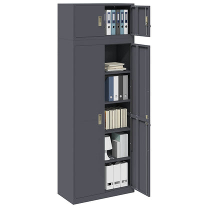 vidaXL Storage Cabinet 2 pcs Anthracite 80 x 40 x 220 cm Steel