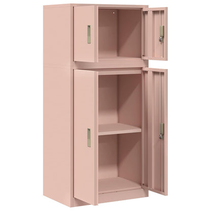 vidaXL Storage Cabinet 2 pcs Pink 60 x 40 x 130 cm Steel Lockable