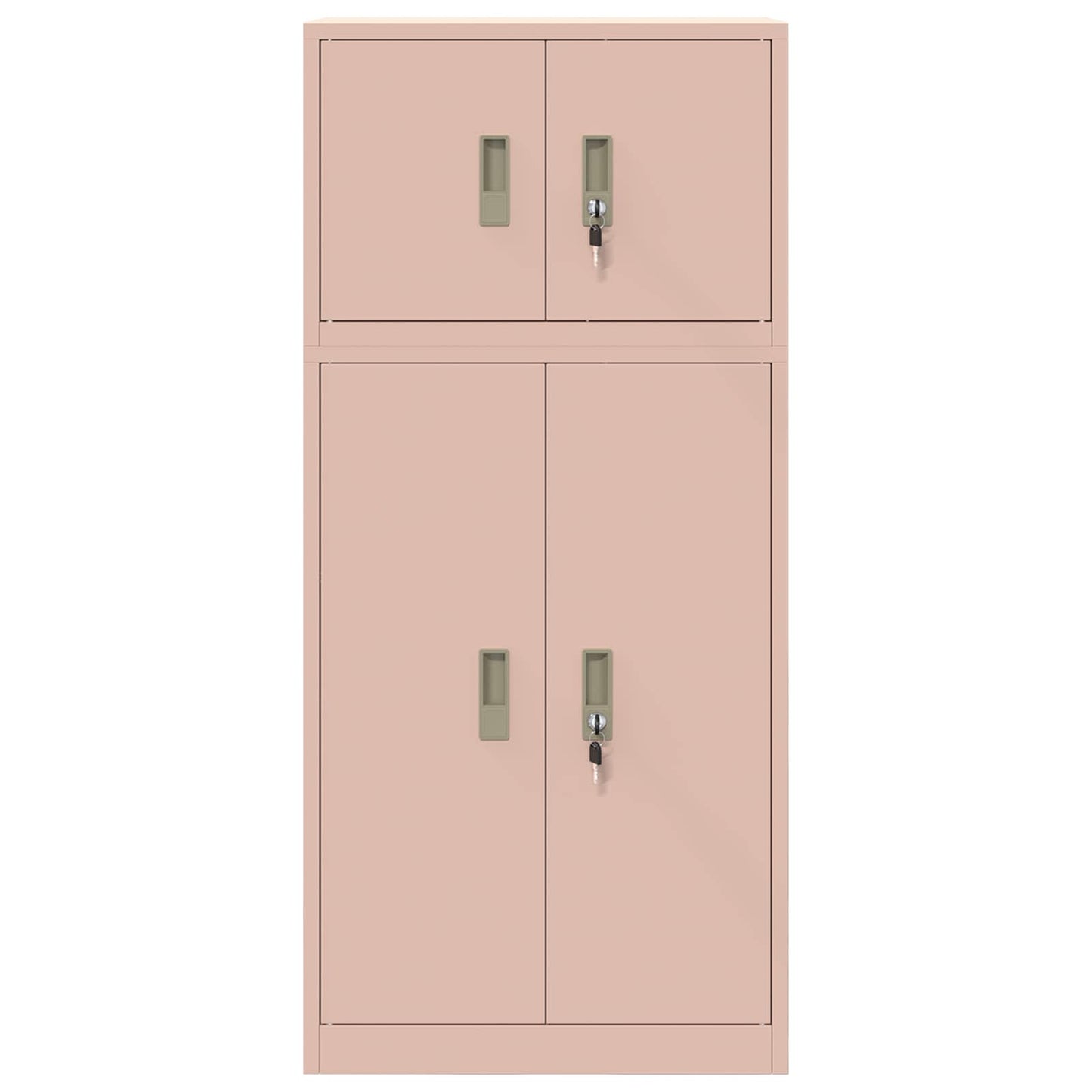 vidaXL Storage Cabinet 2 pcs Pink 60 x 40 x 130 cm Steel Lockable