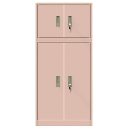 vidaXL Storage Cabinet 2 pcs Pink 60 x 40 x 130 cm Steel Lockable