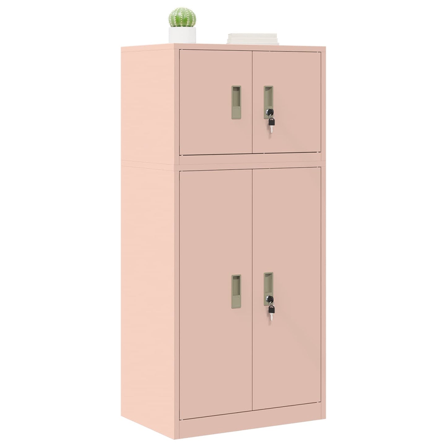 vidaXL Storage Cabinet 2 pcs Pink 60 x 40 x 130 cm Steel Lockable