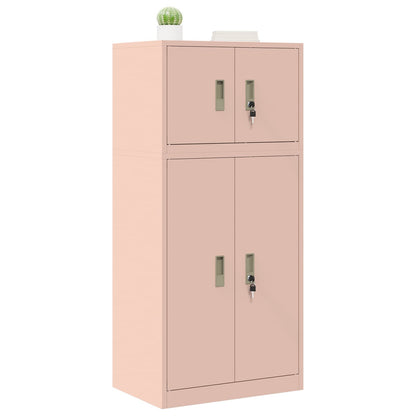 vidaXL Storage Cabinet 2 pcs Pink 60 x 40 x 130 cm Steel Lockable