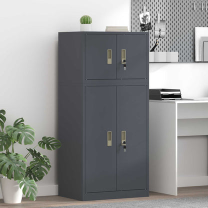vidaXL Storage Cabinet 2 pcs Anthracite 60 x 40 x 130 cm Steel