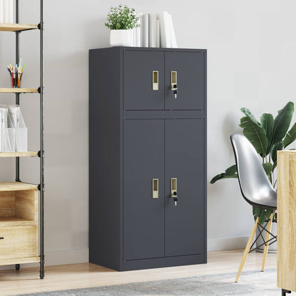 vidaXL Storage Cabinet 2 pcs Anthracite 60 x 40 x 130 cm Steel