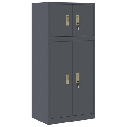 vidaXL Storage Cabinet 2 pcs Anthracite 60 x 40 x 130 cm Steel