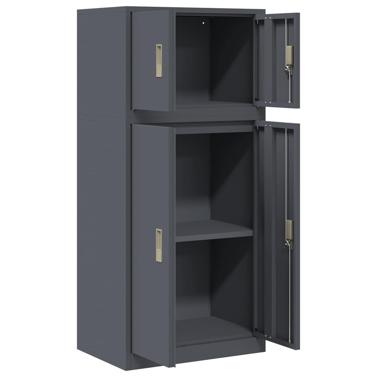 vidaXL Storage Cabinet 2 pcs Anthracite 60 x 40 x 130 cm Steel