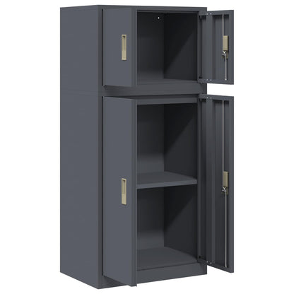 vidaXL Storage Cabinet 2 pcs Anthracite 60 x 40 x 130 cm Steel