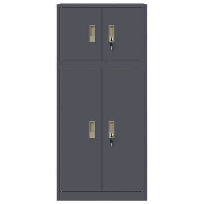 vidaXL Storage Cabinet 2 pcs Anthracite 60 x 40 x 130 cm Steel