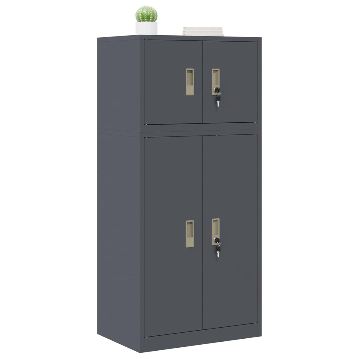 vidaXL Storage Cabinet 2 pcs Anthracite 60 x 40 x 130 cm Steel