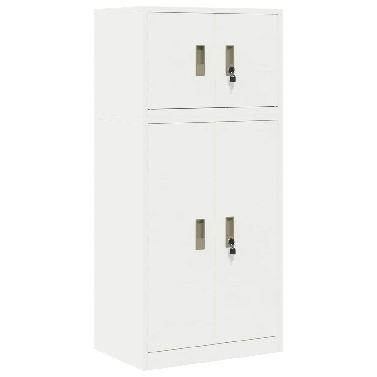 vidaXL Storage Cabinet 2 pcs White 60 x 40 x 130 cm Steel Lockable