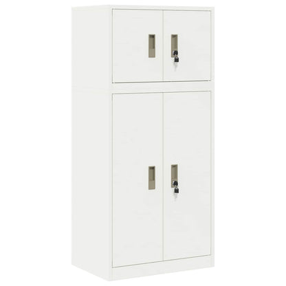 vidaXL Storage Cabinet 2 pcs White 60 x 40 x 130 cm Steel Lockable