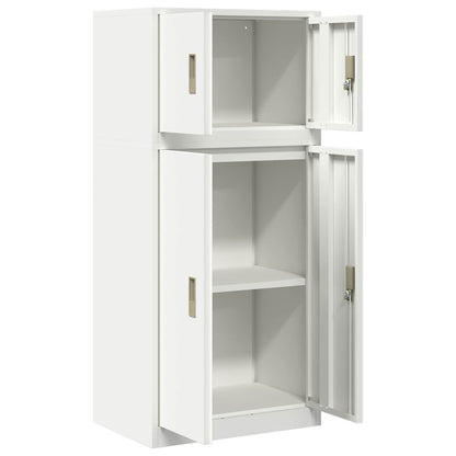 vidaXL Storage Cabinet 2 pcs White 60 x 40 x 130 cm Steel Lockable