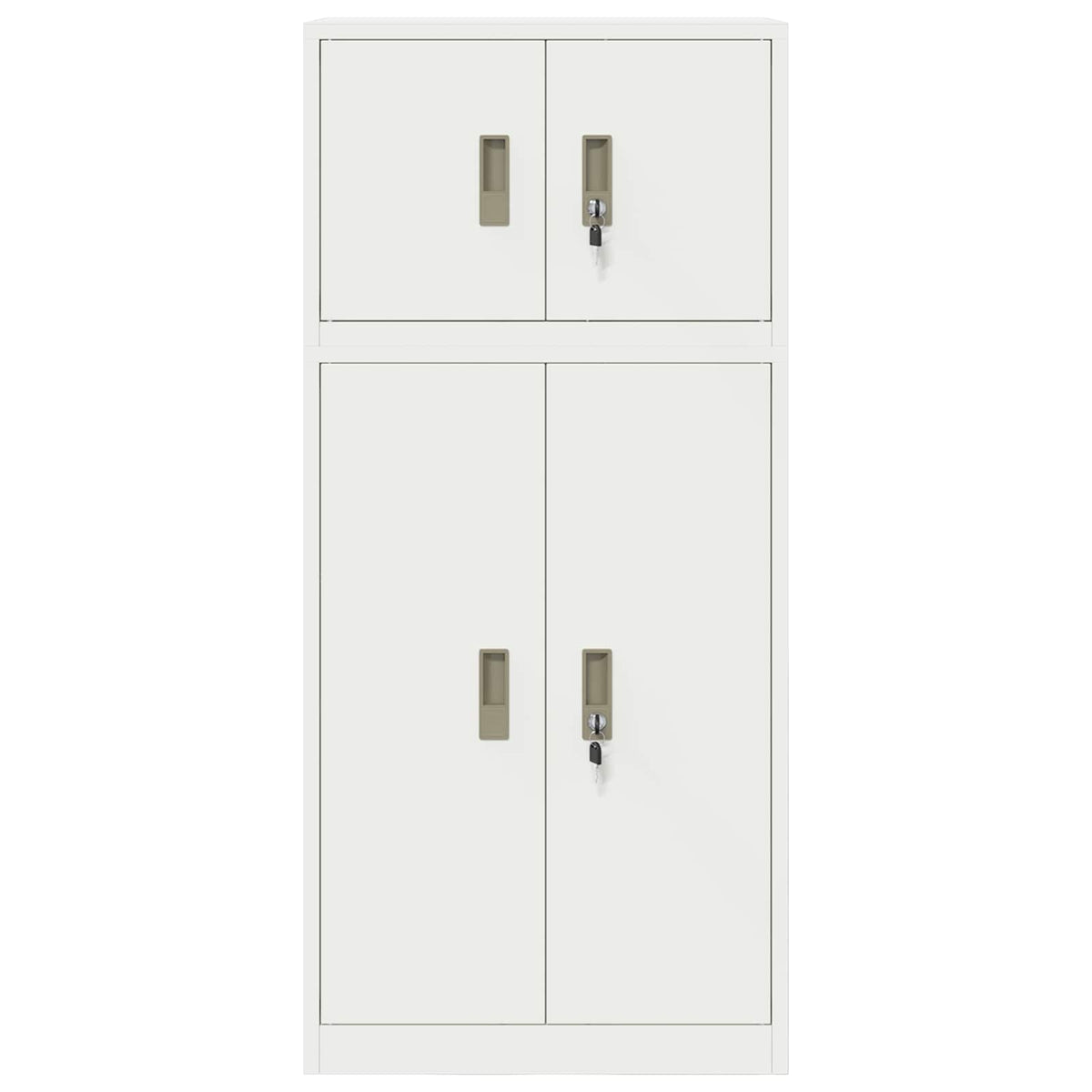 vidaXL Storage Cabinet 2 pcs White 60 x 40 x 130 cm Steel Lockable
