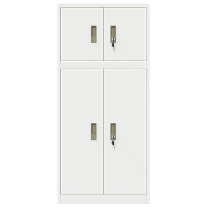 vidaXL Storage Cabinet 2 pcs White 60 x 40 x 130 cm Steel Lockable