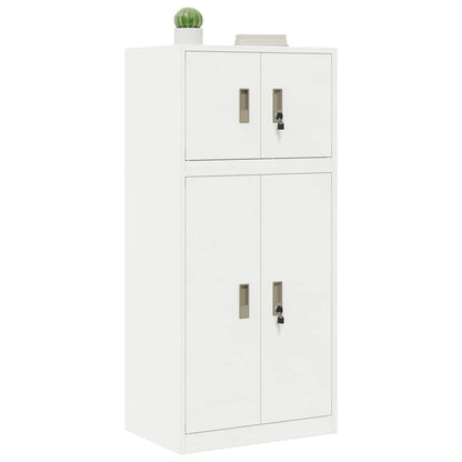 vidaXL Storage Cabinet 2 pcs White 60 x 40 x 130 cm Steel Lockable