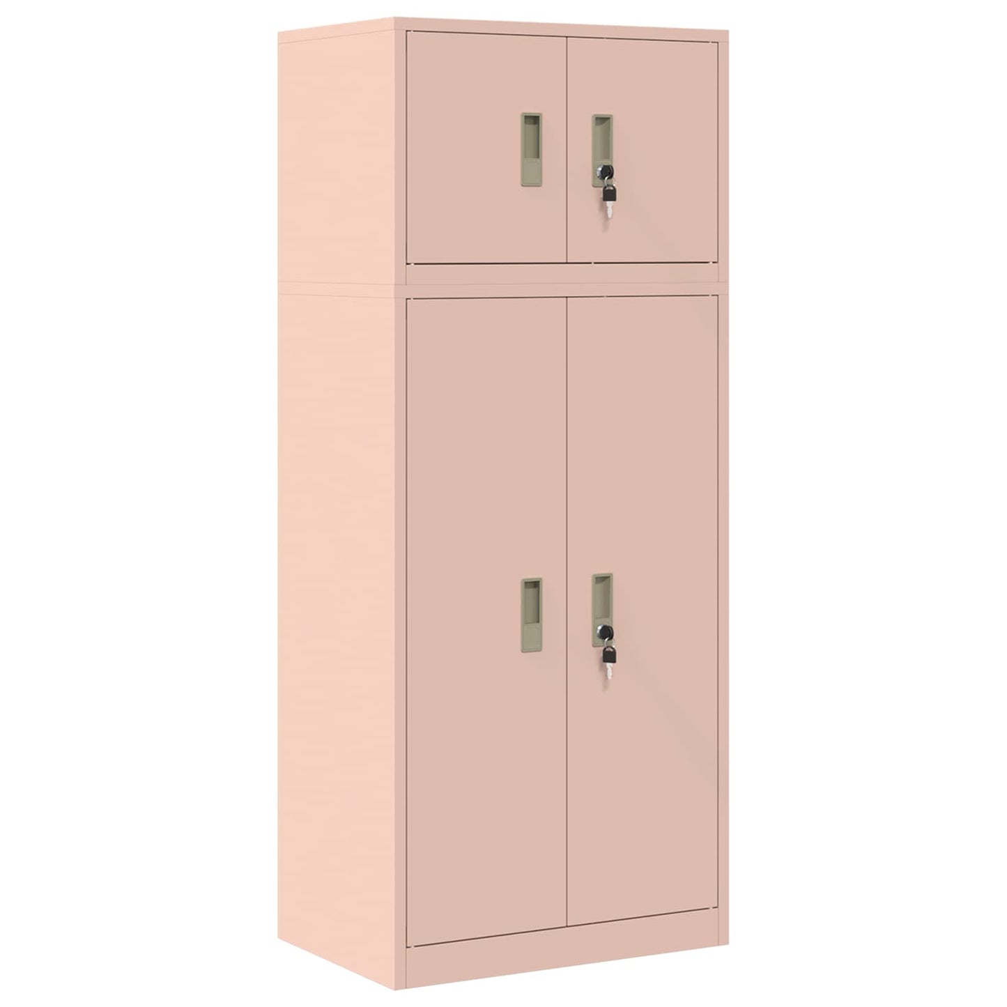 vidaXL Storage Cabinet 2 pcs Pink 60 x 40 x 145 cm Steel Lockable