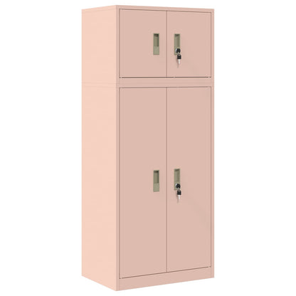 vidaXL Storage Cabinet 2 pcs Pink 60 x 40 x 145 cm Steel Lockable