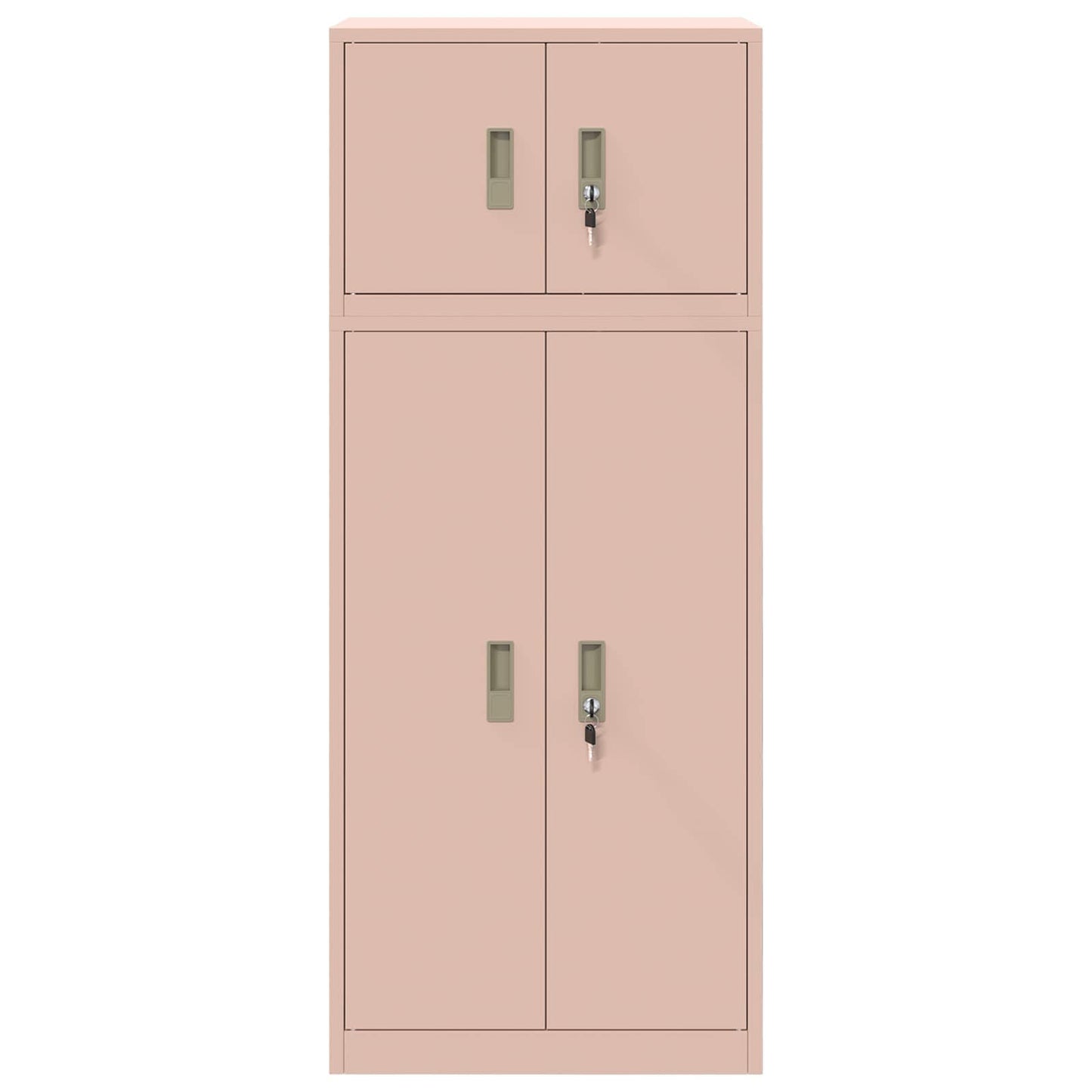 vidaXL Storage Cabinet 2 pcs Pink 60 x 40 x 145 cm Steel Lockable