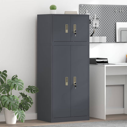 vidaXL Storage Cabinet 2 pcs Anthracite 60 x 40 x 145 cm Steel