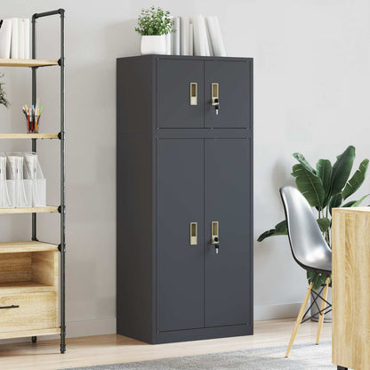 vidaXL Storage Cabinet 2 pcs Anthracite 60 x 40 x 145 cm Steel