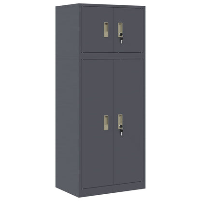 vidaXL Storage Cabinet 2 pcs Anthracite 60 x 40 x 145 cm Steel