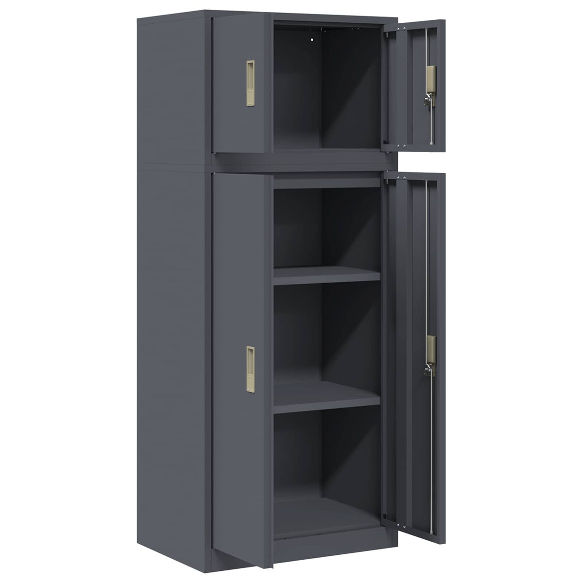 vidaXL Storage Cabinet 2 pcs Anthracite 60 x 40 x 145 cm Steel