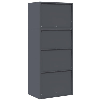 vidaXL Storage Cabinet 2 pcs Anthracite 60 x 40 x 145 cm Steel