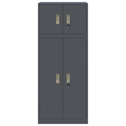 vidaXL Storage Cabinet 2 pcs Anthracite 60 x 40 x 145 cm Steel