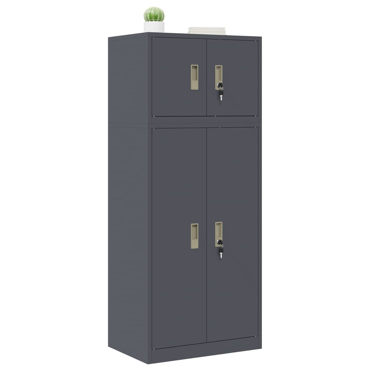 vidaXL Storage Cabinet 2 pcs Anthracite 60 x 40 x 145 cm Steel
