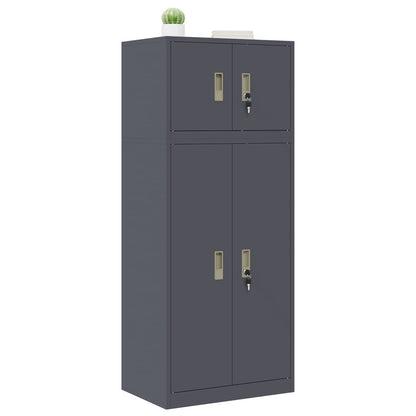 vidaXL Storage Cabinet 2 pcs Anthracite 60 x 40 x 145 cm Steel