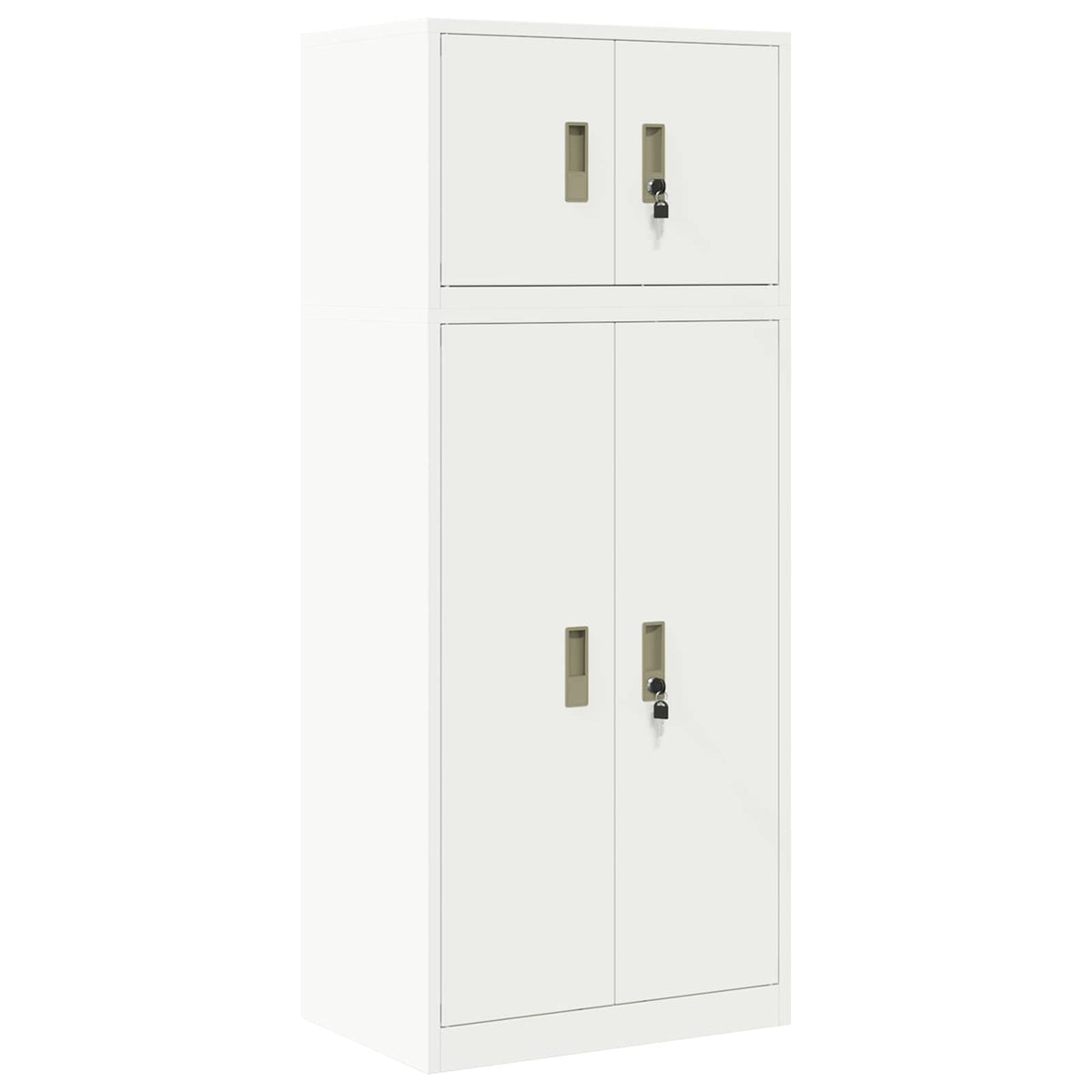 vidaXL Storage Cabinet 2 pcs White 60 x 40 x 145 cm Steel Lockable